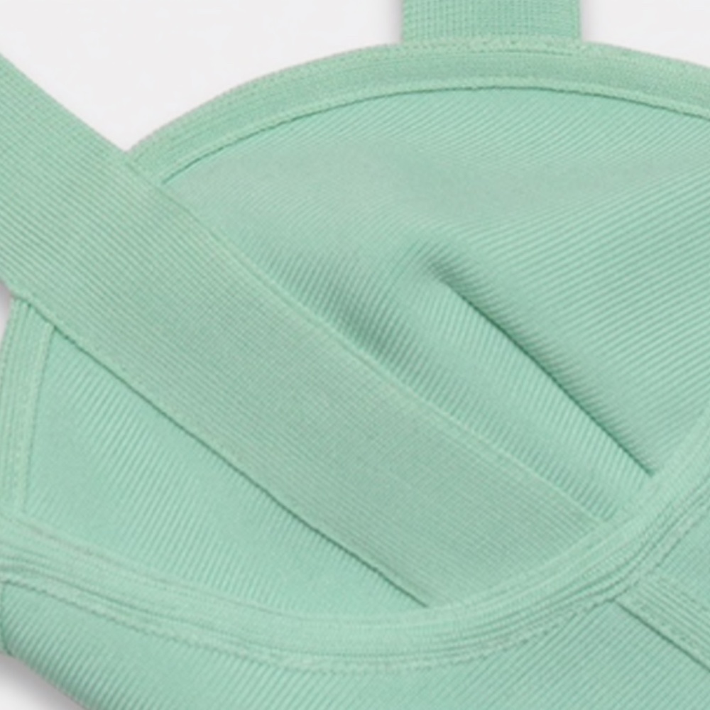 MINT GREEN CORSET BANDAGE DRESS WAIST CINCHING - Picture 8 of 16